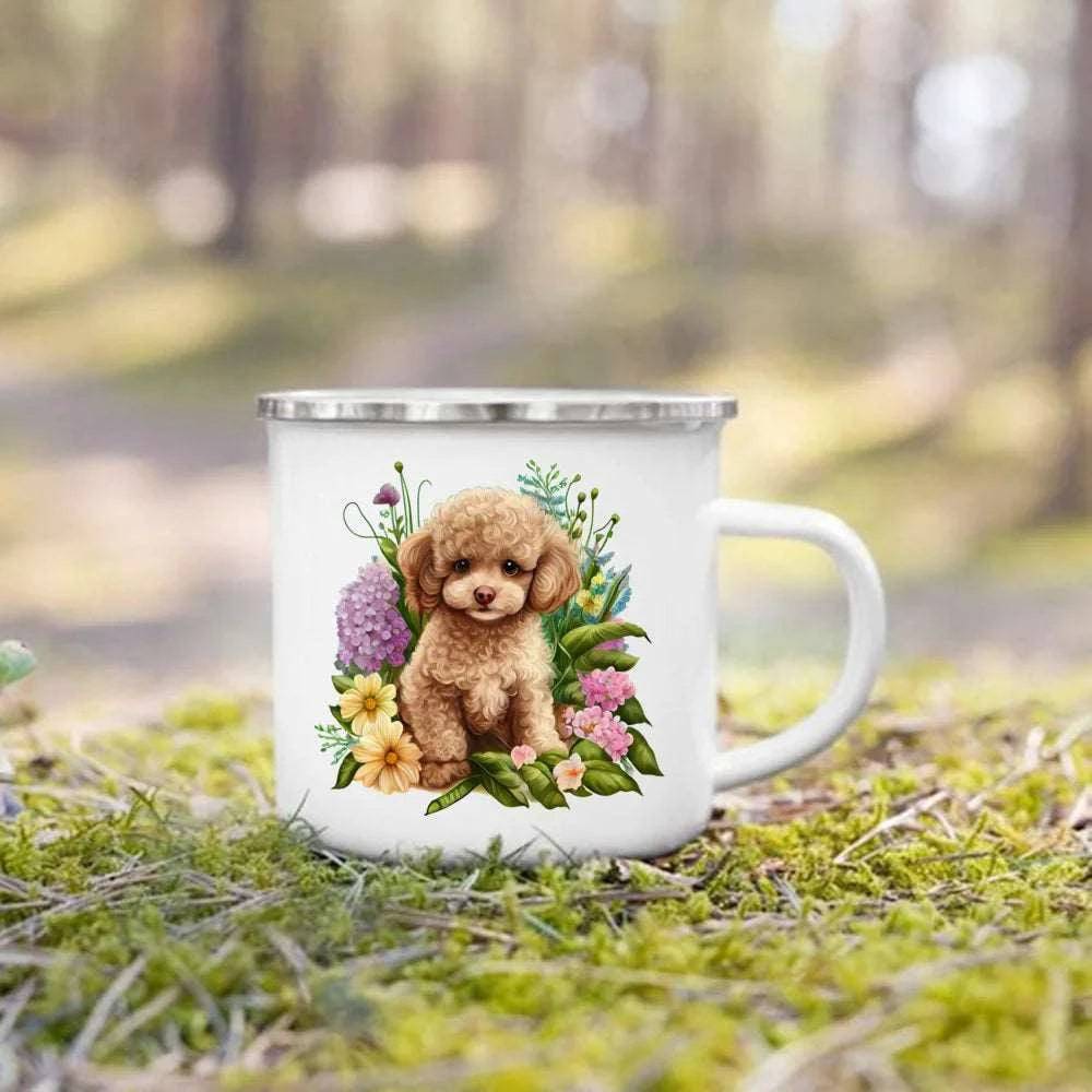 Cute 3D Printed Dog Enamel Coffee Tea Mug with Handle #06 - TrendyPet's Zone