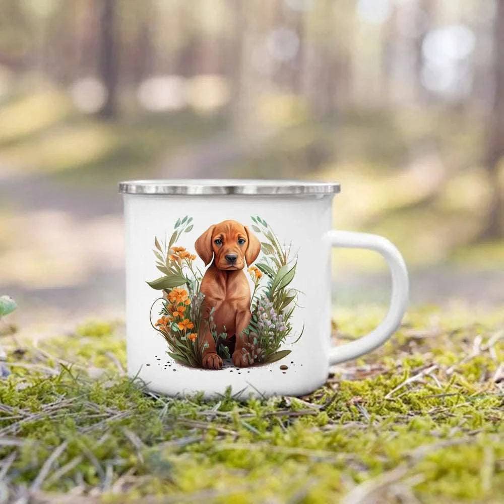 Cute 3D Printed Dog Enamel Coffee Tea Mug with Handle #14 - TrendyPet's Zone