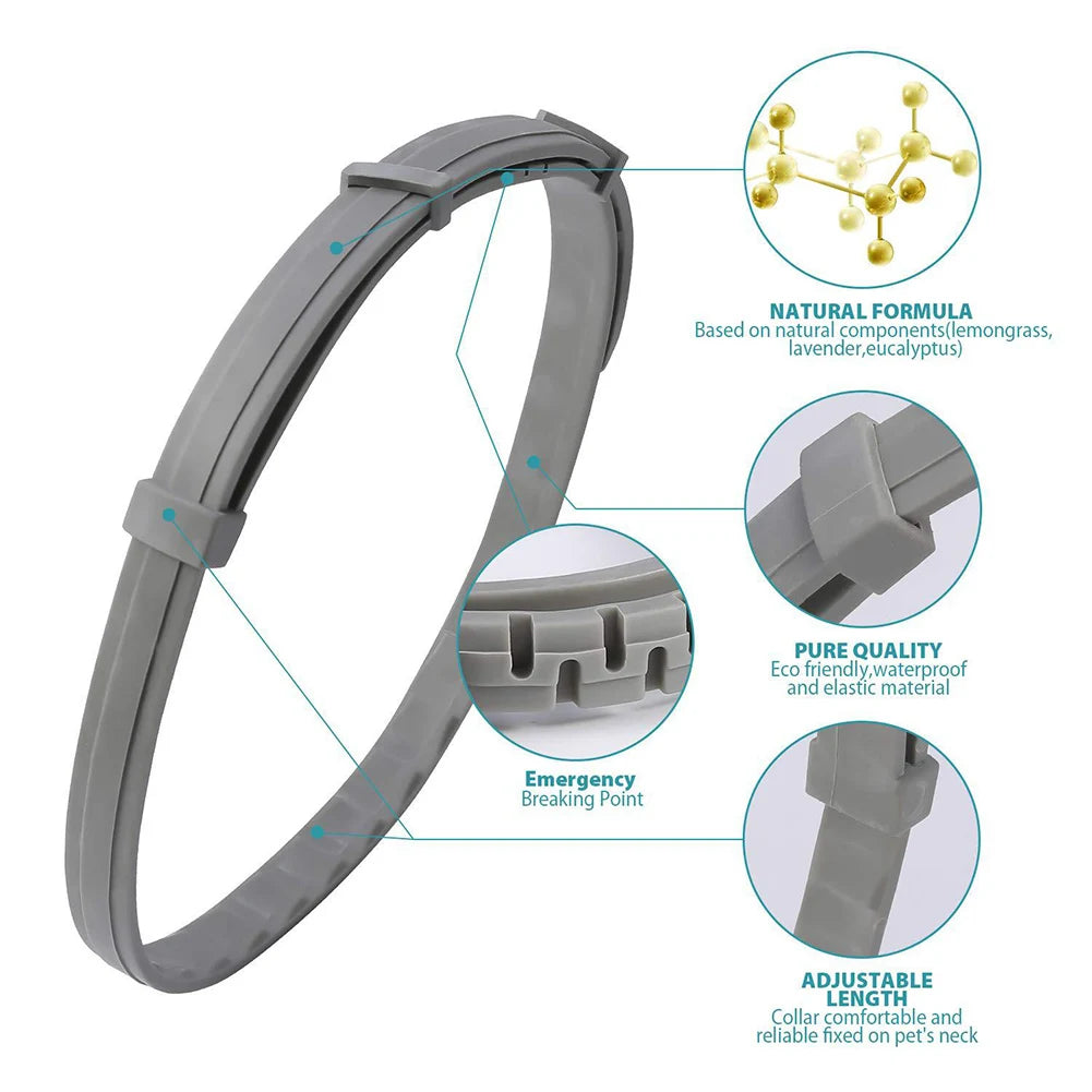 TrendyPet's Zone 8-month flea and tick collar for cats, waterproof, adjustable, and glow-in-the-dark pest protection.