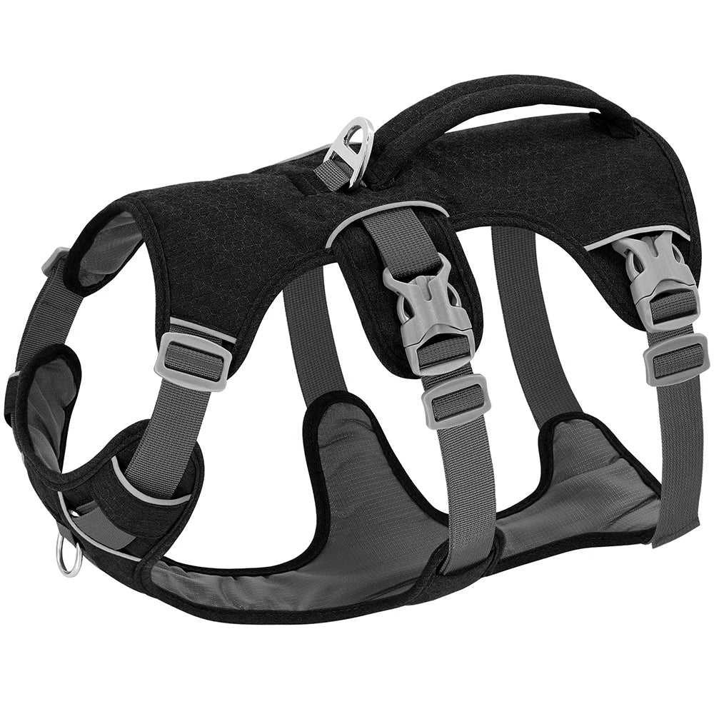 Black Escape-Proof Reflective Dog Harness Durable & Adjustable - TrendyPet's Zone