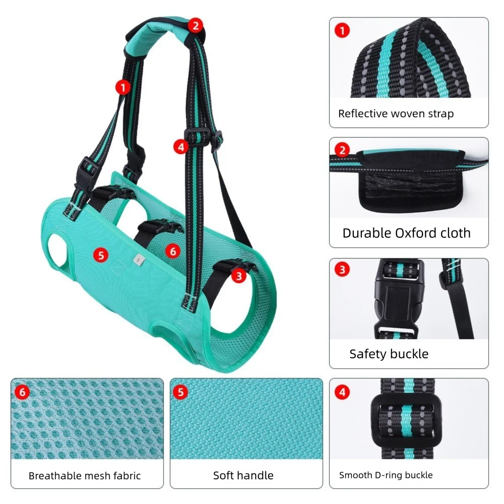 Black Portable Dog Lift Harness with Adjustable Strap & Soft Lining TrendyPet's Zone