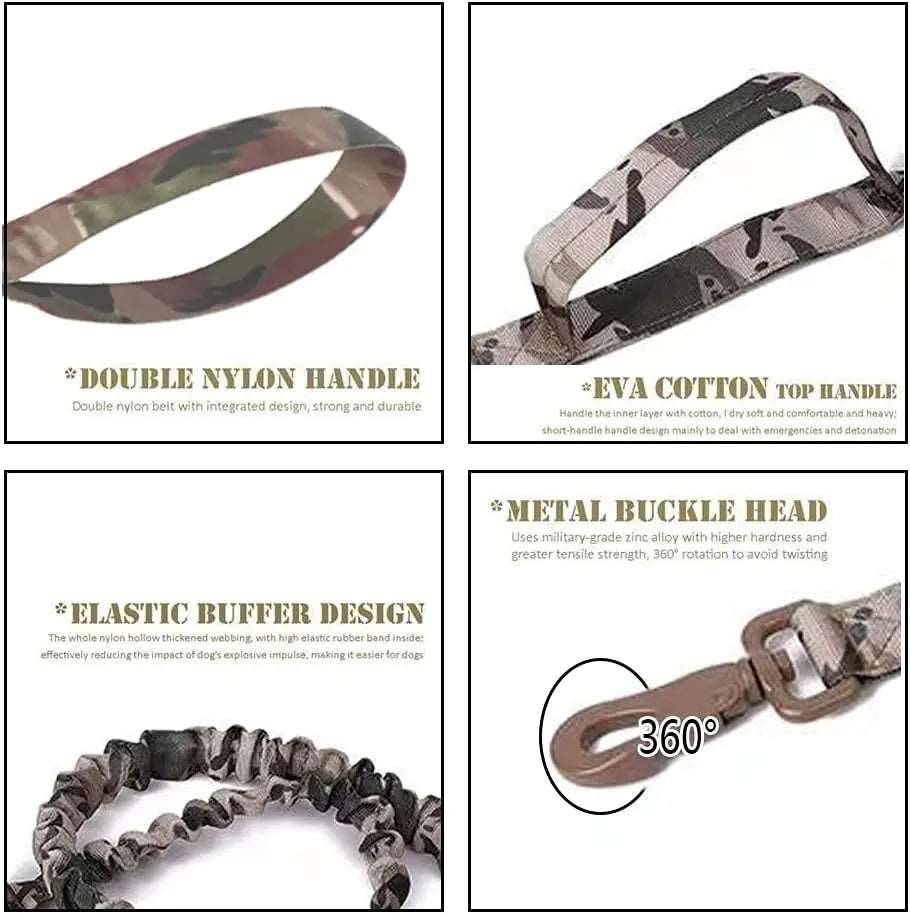 Camouflage Durable Tactical Dog Collar Leash Set Military Pet Collars Heavy Duty For Dogs Training Accessories - TrendyPet's Zone