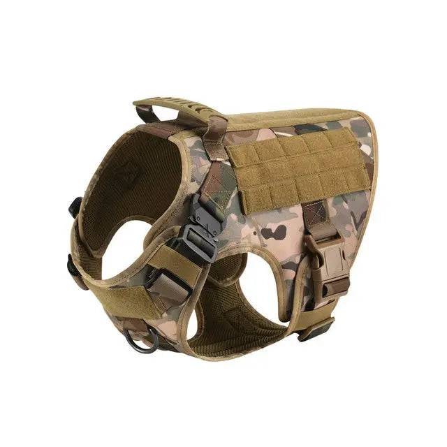 Camouflage Durable Nylon Tactical Dog Harness Collar Leash Set - TrendyPet's Zone
