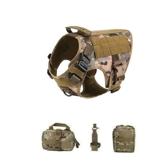 Camouflage Durable Nylon Tactical Dog Harness Collar Leash Set - TrendyPet's Zone