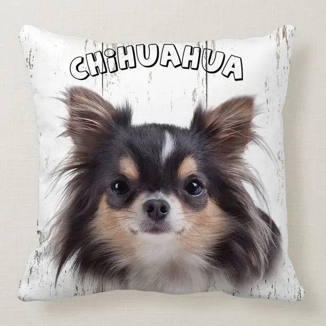 Chihuahua printed throw pillow cover by TrendyPet's Zone featuring a cute dog design for home decor accents.