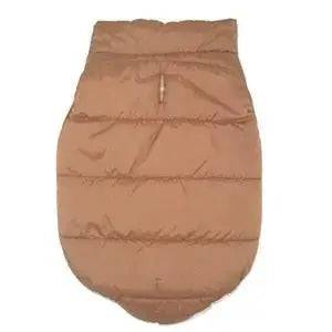 Coffee-colored winter dog coat by TrendyPet's Zone, warm fleece vest for small and large dogs, stylish pet winter clothing.