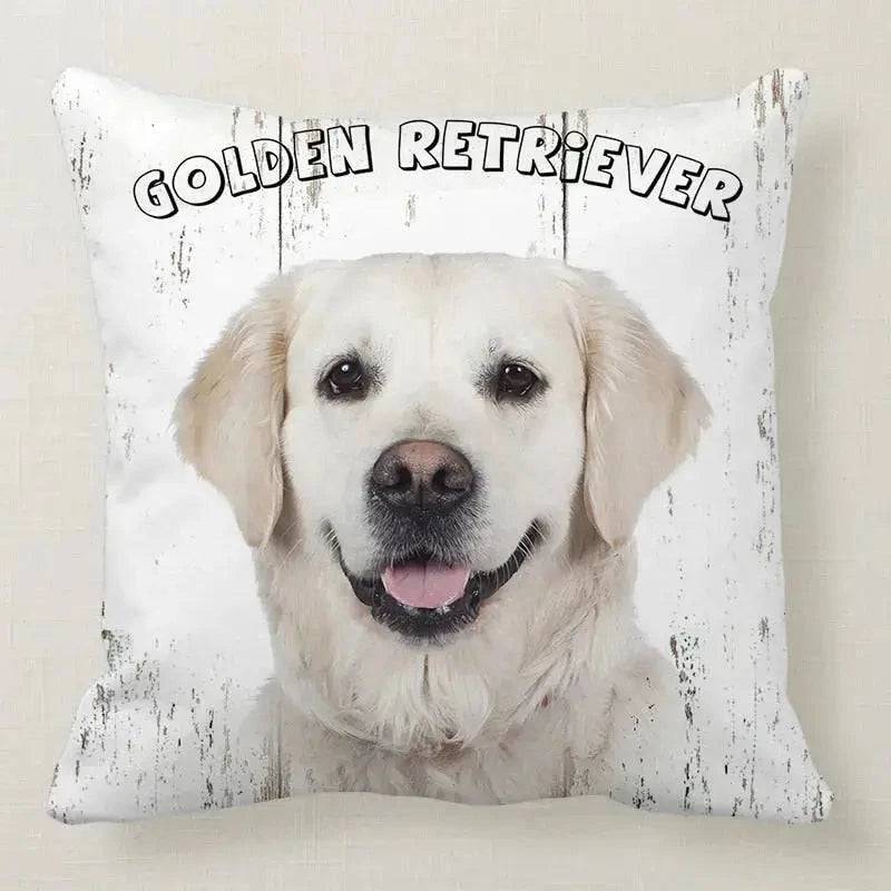 Golden Retriever Cute Dog Pillowcase Car Bed Sofa Bedroom Decor Cushion Cover - TrendyPet's Zone
