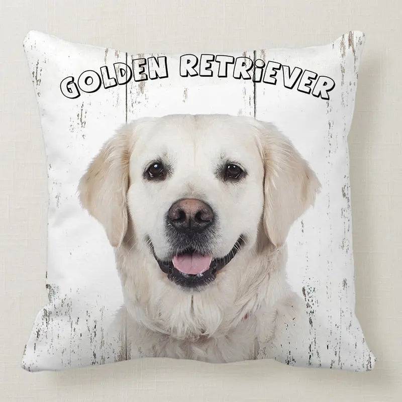 Golden Retriever Cute Dog Pillowcase Car Bed Sofa Bedroom Decor Cushion Cover - TrendyPet's Zone