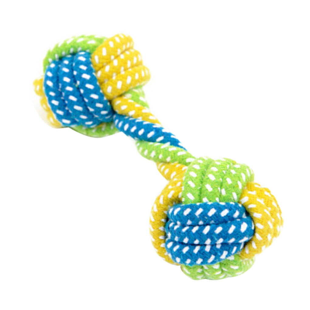 Green Dumbbell Rope Chew Toy for Puppies Teething & Anxiety Relief TrendyPet's Zone