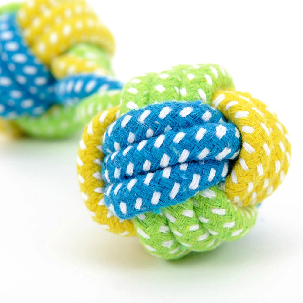 Green Dumbbell Rope Chew Toy for Puppies Teething & Anxiety Relief TrendyPet's Zone