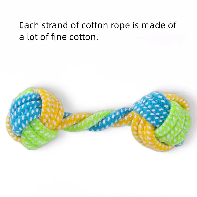Green Dumbbell Rope Chew Toy for Puppies Teething & Anxiety Relief TrendyPet's Zone