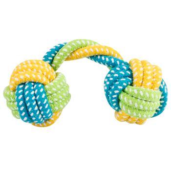 Green Dumbbell Rope Chew Toy for Puppies Teething & Anxiety Relief TrendyPet's Zone