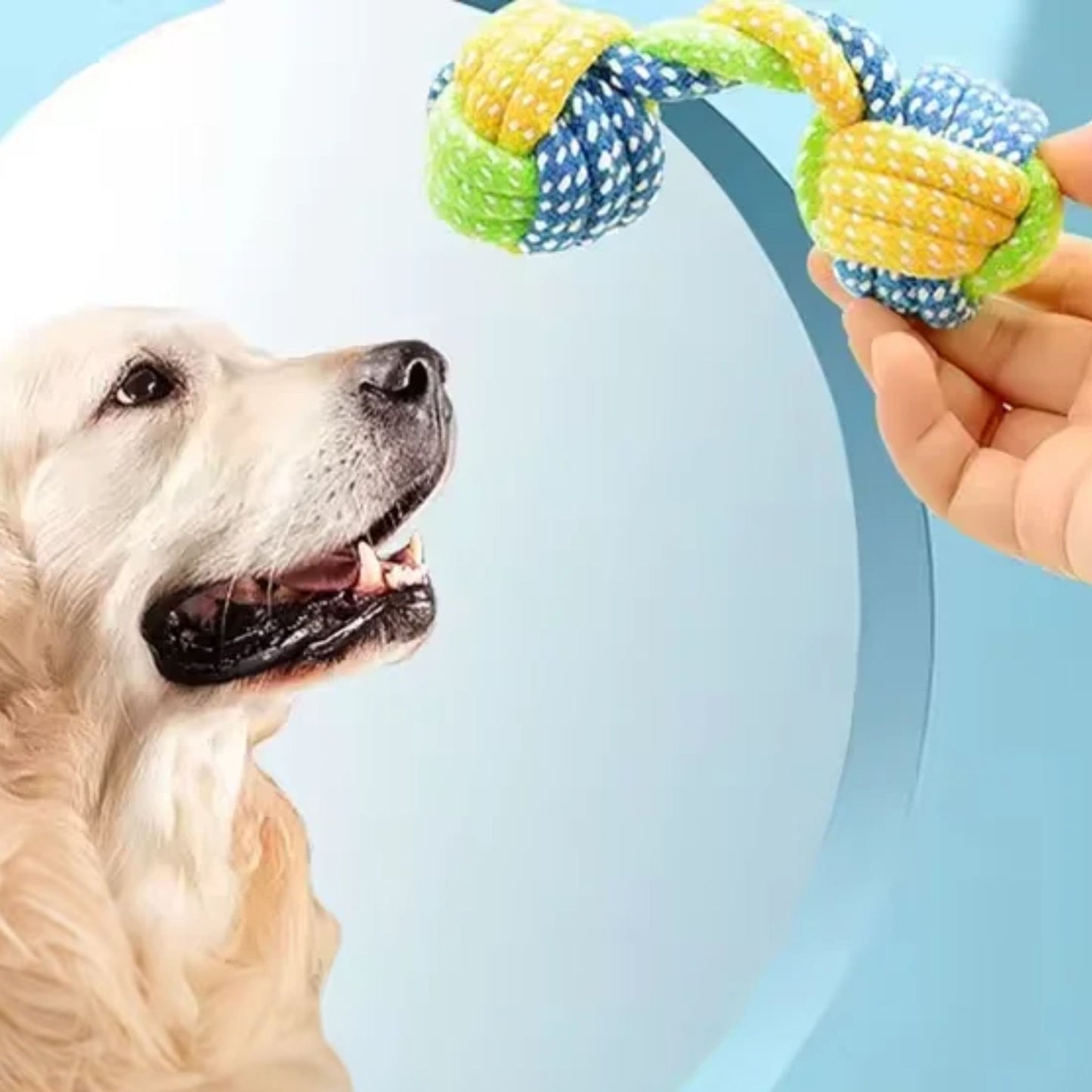 Green Dumbbell Rope Chew Toy for Puppies Teething & Anxiety Relief TrendyPet's Zone