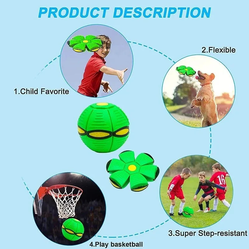 Green Interactive Flying Saucer Ball Dog Toy Engage & Train Outdoors TrendyPet's Zone