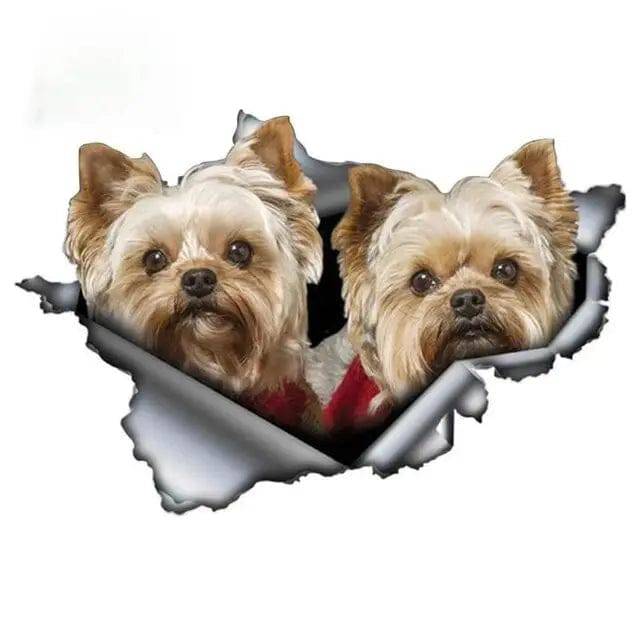 Personality PVC Decal Yorkshire Yorkie Couple Car Sticker on Motorcycle Laptop Decorative Accessories TRENDYPET'S ZONE
