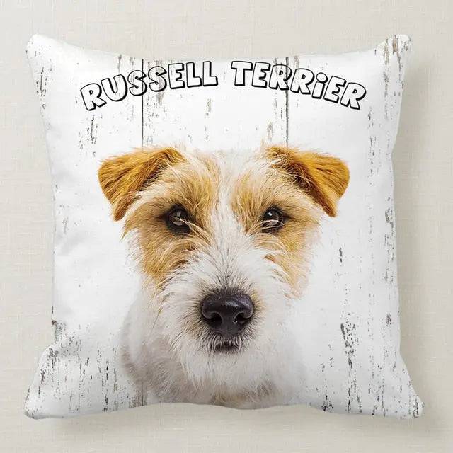 Russell Terrier cute dog pillowcase from TrendyPet's Zone, perfect for car beds, sofas, or bedroom decor, featuring a detailed dog design.