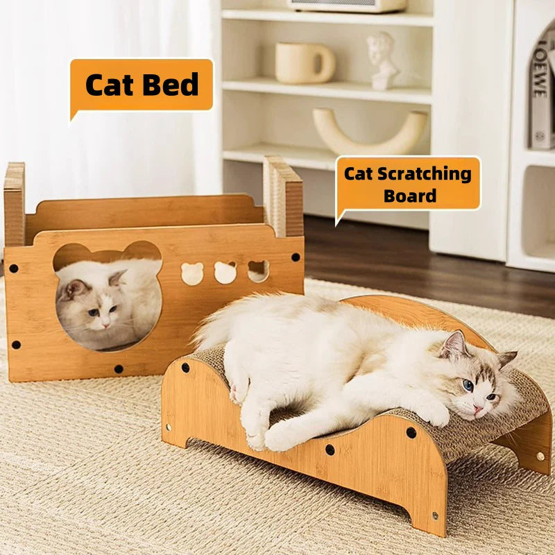 Spacious Cardboard Cat Condo Scratcher Bed Cave - TrendyPet's Zone