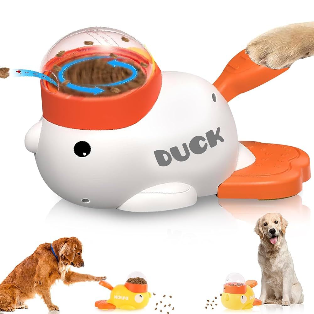 White Duck-Shaped Interactive Dog Puzzle Feeder Anti-Slip Toy Slow Feeder TrendyPet's Zone