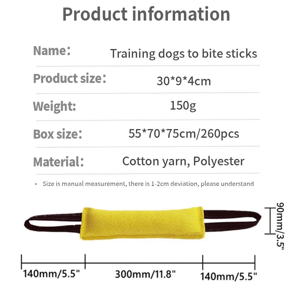 Yellow Durable Dog Tug Toy Pillow for Interactive Training TrendyPet's Zone