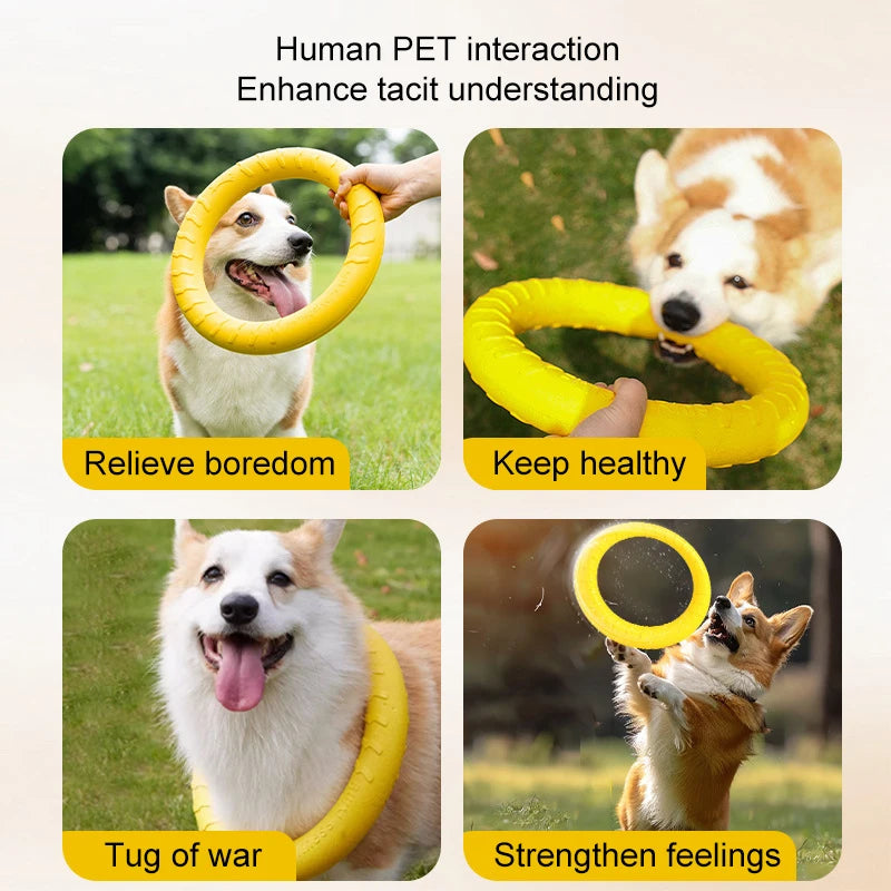 Red Interactive Floating Dog Toy Ring for Chewing & Fetching TrendyPet's Zone