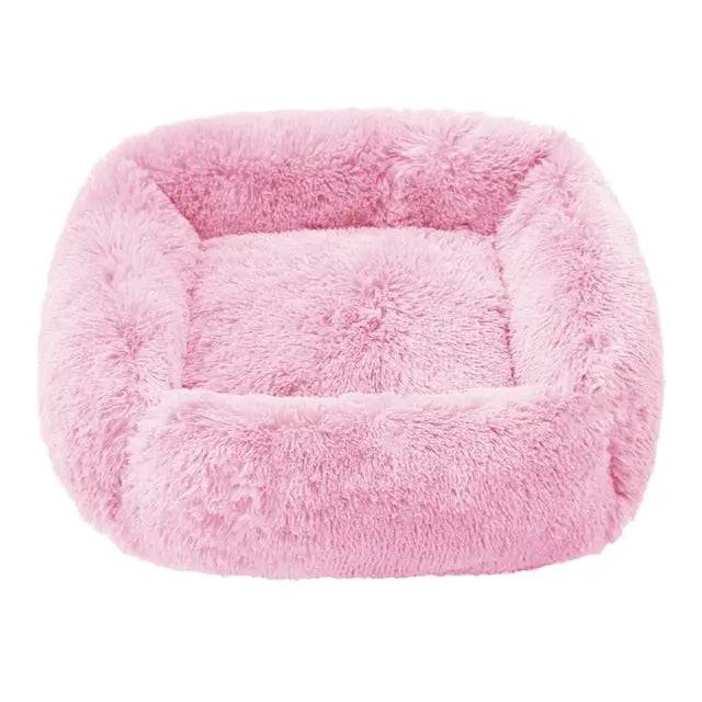 Light Pink Fluffy Dog Sofa Bed Rectangle Pet Beds Cat Mat Plush Dogs House Indoor Winter Warm Pet Sleeping Kennel For Small Medium Large Dogs TrendyPet's Zone