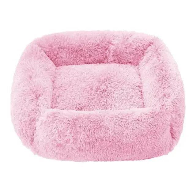 Light Pink Fluffy Dog Sofa Bed Rectangle Pet Beds Cat Mat Plush Dogs House Indoor Winter Warm Pet Sleeping Kennel For Small Medium Large Dogs TrendyPet's Zone