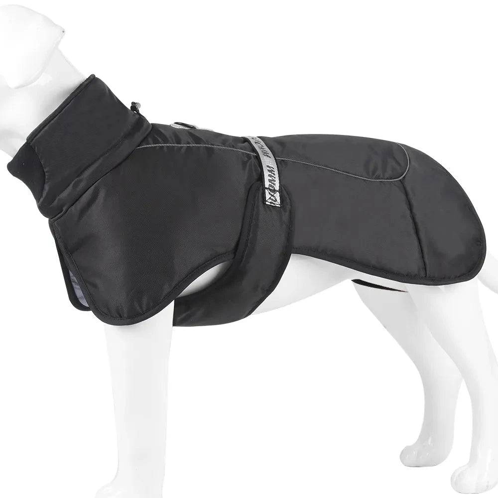 Black Big Dog Jacket Waterproof Winter Warm Clothes for Medium Large Dogs Coat Costume Outfits - TrendyPet's Zone