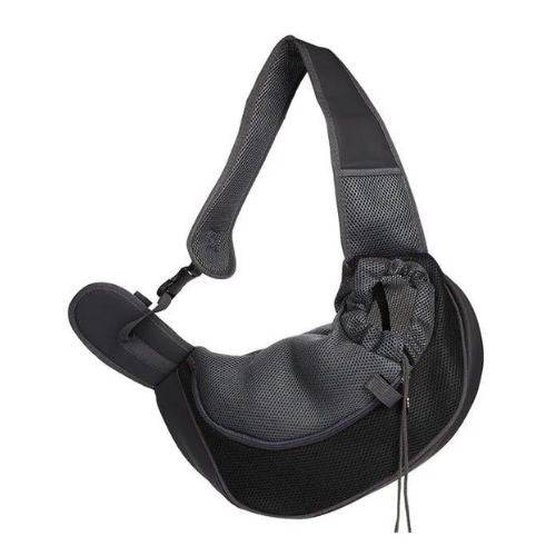 Black TrendyPet's Zone dog and cat carrier bag with mesh sides, Oxford fabric, shoulder strap, and spacious tote design.