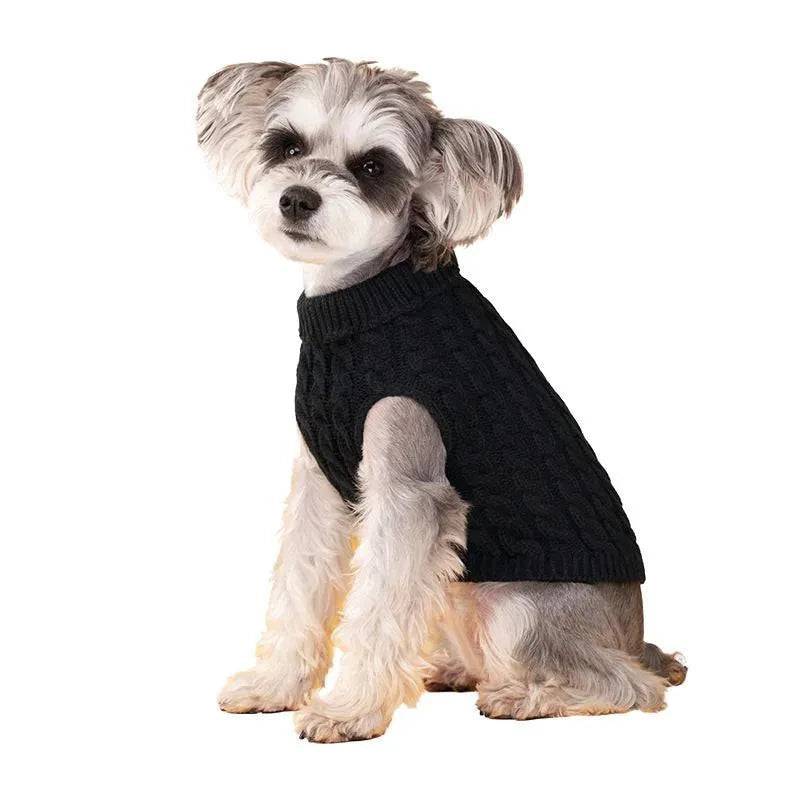 Black Winter Pet Sweaters Turtleneck Knitted Vest Coat TRENDYPET'S ZONE