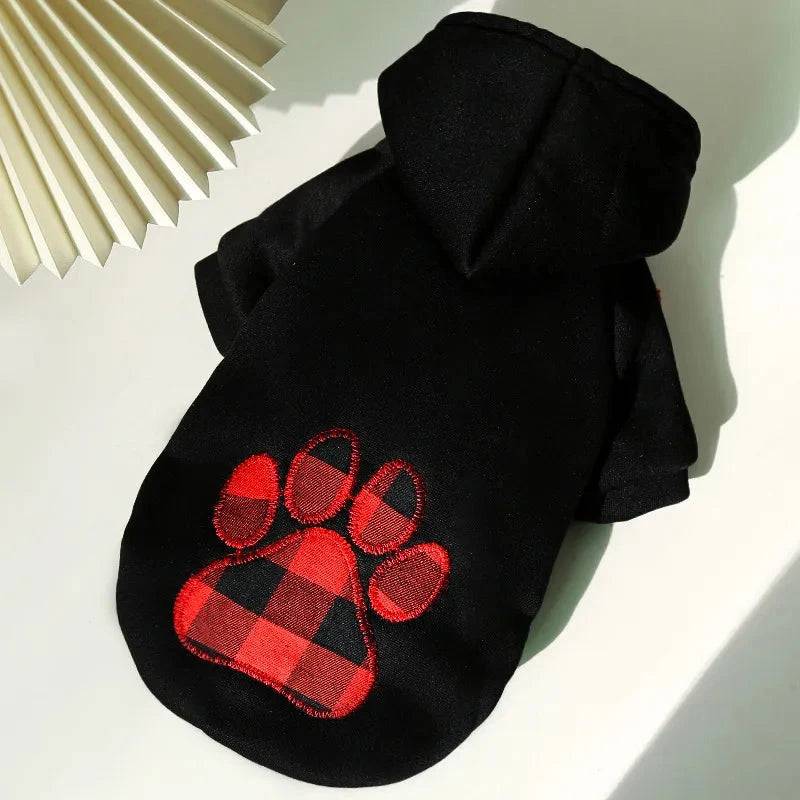 Black Foot Dog Winter Coat Pet Jacket Plaid Vest Cold Weather Clothes Apparel - TrendyPet's Zone