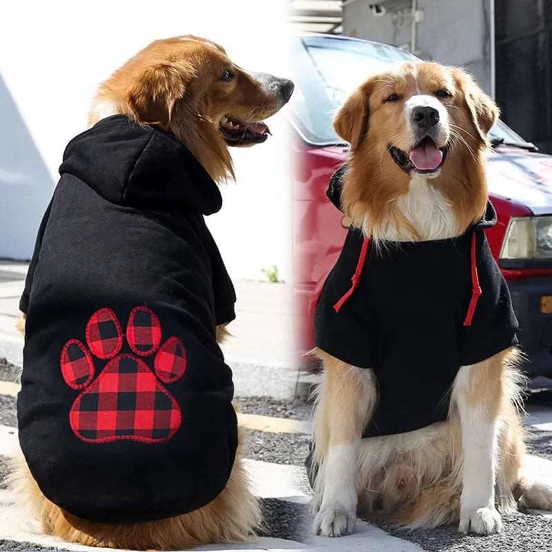 Black Foot Dog Winter Coat Pet Jacket Plaid Vest Cold Weather Clothes Apparel - TrendyPet's Zone