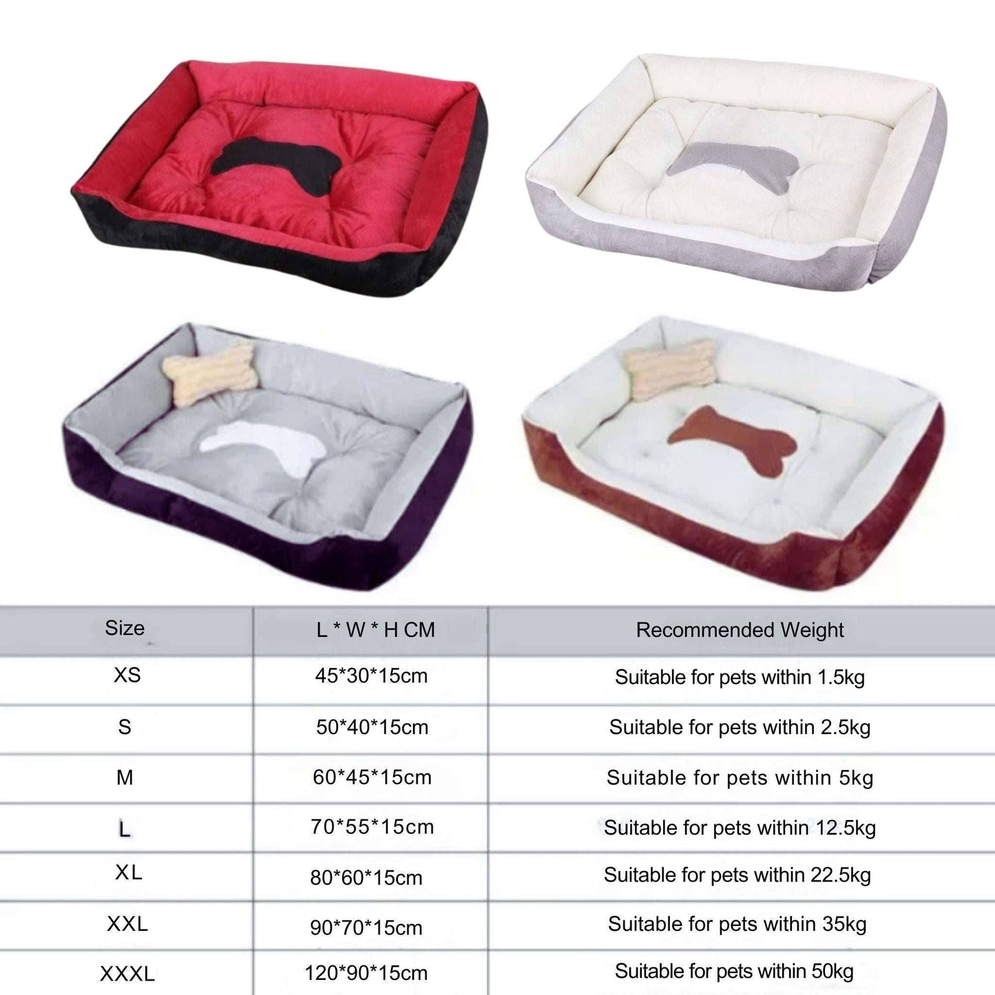 Black cozy dog sofa bed with soft PP cotton, suitable for small to large dogs, ideal for comfortable pet resting.