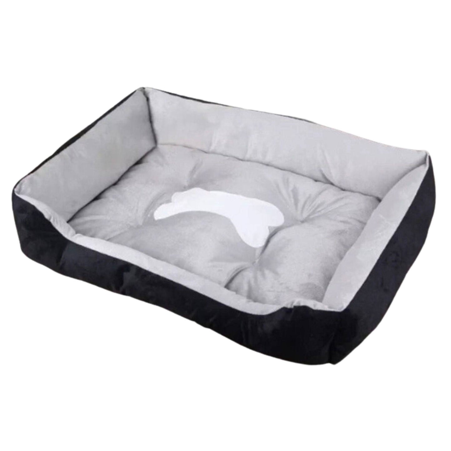 Black dog sofa bed with soft PP cotton nest, cozy and warm for small to large dogs, ideal for comfortable pet sleeping space.