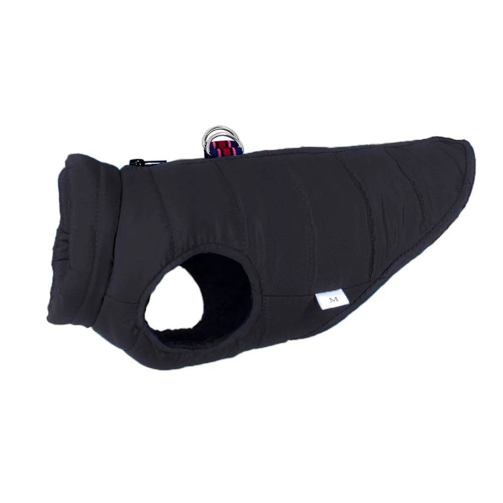 Black Windproof Pet Dog Coat Jacket Winter Warm Padded Vest - TrendyPet's Zone