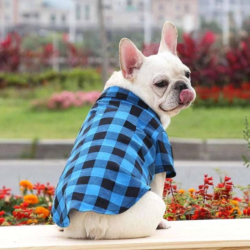Blue Bowtie Dog Shirts Classical Plaid Thin Breathable Summer Clothes for Small Large Dogs Puppy Vest Chihuahua Yorkies TRENDYPET'S ZONE