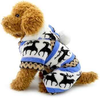 Blue cozy Christmas elk hoodie for dogs and cats from TrendyPet's Zone, featuring festive holiday design and soft fabric.