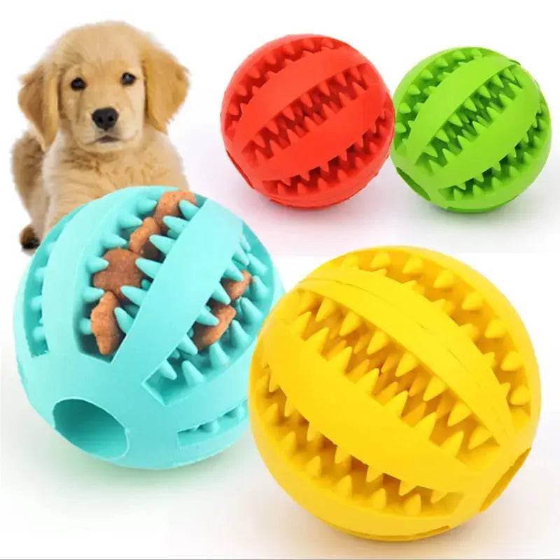 Blue Interactive Dog Ball Toys Dispenser Teaser Rubber Chew Toys for Small Big Pet Dogs Cats Tooth Mouth Cleaning Accessories Product TRENDYPET'S ZONE