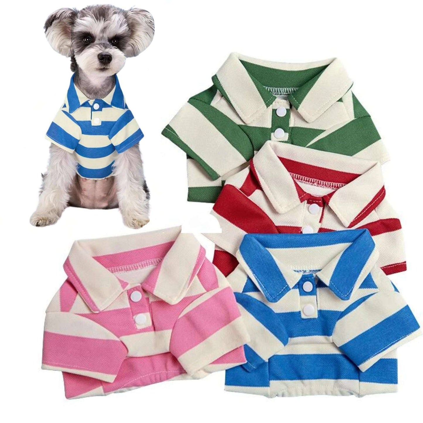 Blue Pet Polo Shirt Summer Dog Clothes Casual Clothing for Small Large Puppy T-shirt Shirts - TrendyPet's Zone