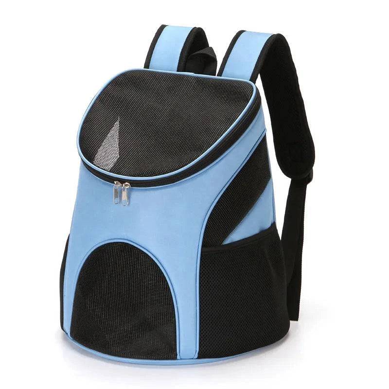 Blue Portable Foldable Mesh Pet Carrier Dog Backpack Breathable Bag Cat Large Capacity Outdoor Travel Carrier Double Shoulder Bag TRENDYPET'S ZONE