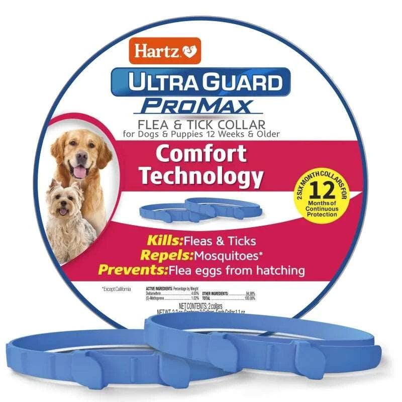 Blue UltraGuard ProMax Flea & Tick Collar for Dogs & Puppies, 12 Months Protection, Soft & Comfortable, 6-Months Protection Each, 2 Collars TRENDYPET'S ZONE