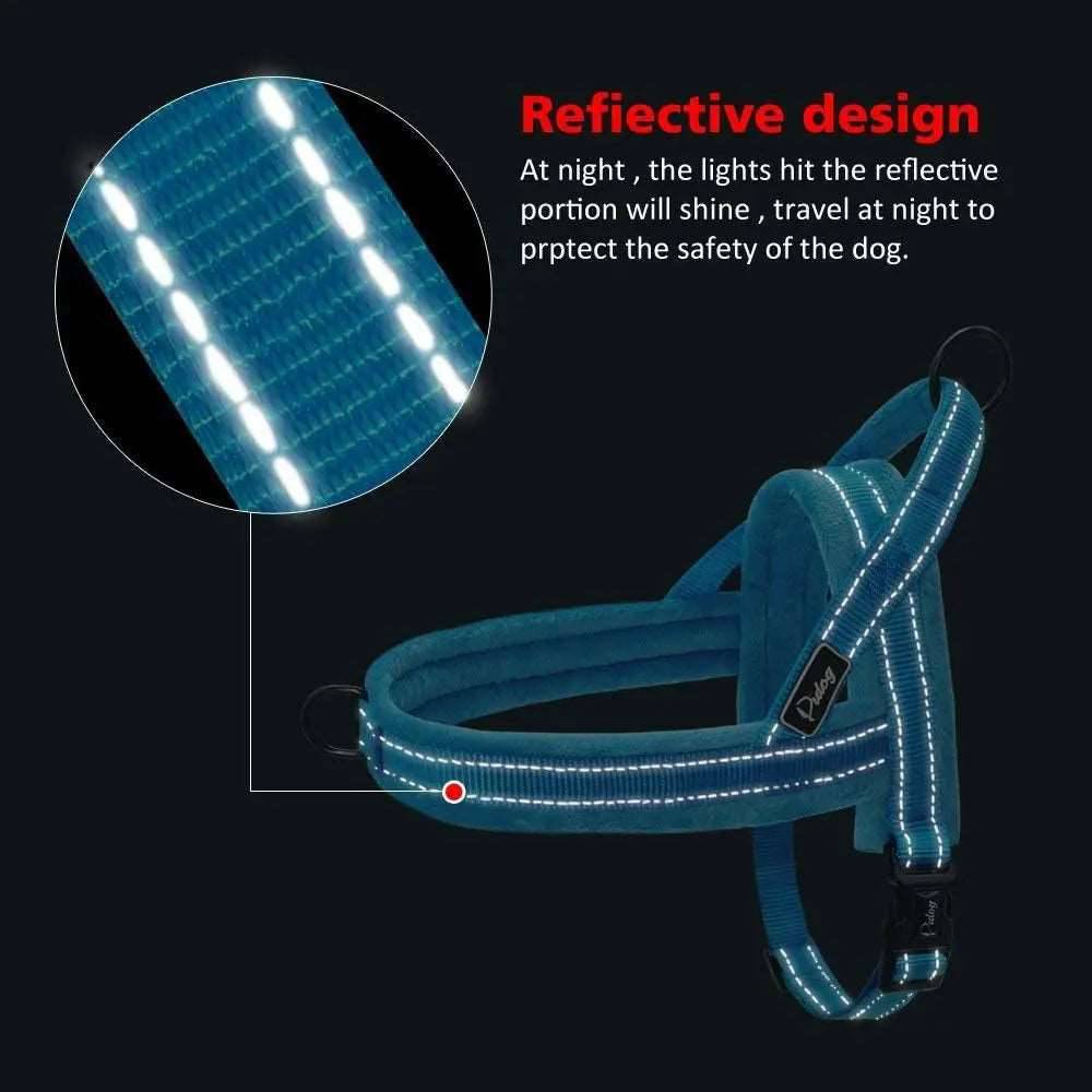 Blue Warm Harness Vest Winter Soft Padded Pet Training Adjustable For Small Large Dog Puppy - TrendyPet's Zone