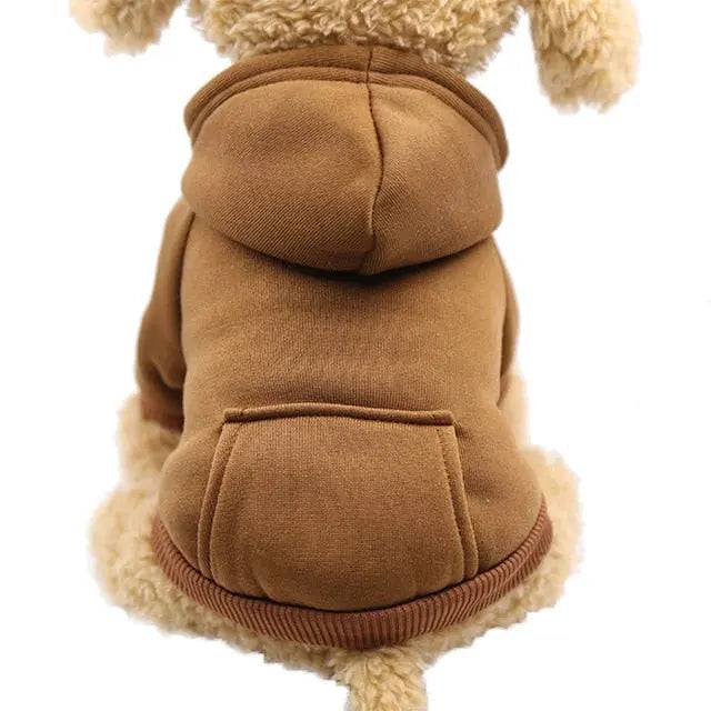 Brown XS-2XL Pet Dog Hoodie Coat Soft Fleece Warm Puppy - TrendyPet's Zone