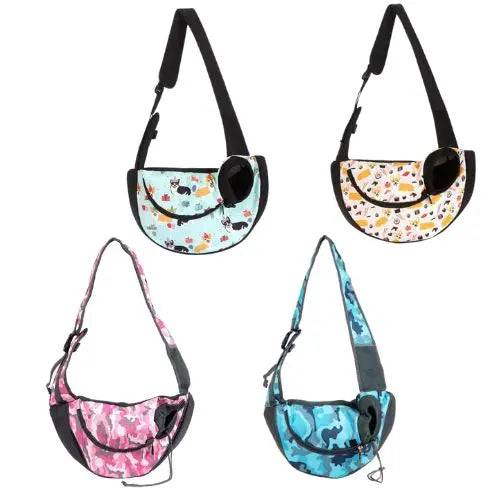 Camouflage Blue Pet Puppy Carrier Outdoor Travel Dog Shoulder Bag Mesh Oxford Single Comfort Sling Handbag Tote Pouch TRENDYPET'S ZONE