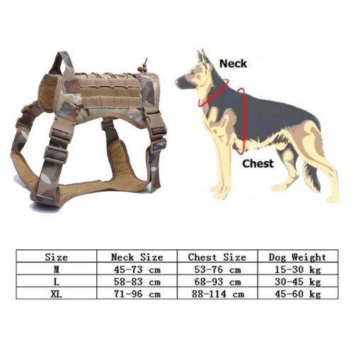 Camouflage tactical dog harness and leash set with pockets, military style, TrendyPet's Zone, for outdoor pet adventures.