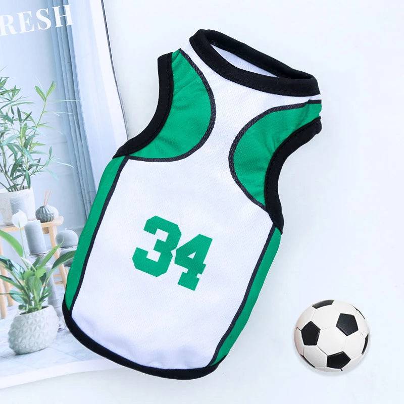 Celtics Pet Clothes Dog Sport Jersey Clothes for Summer Apparel Basketball Clothing Puppy T-Shirts - TrendyPet's Zone