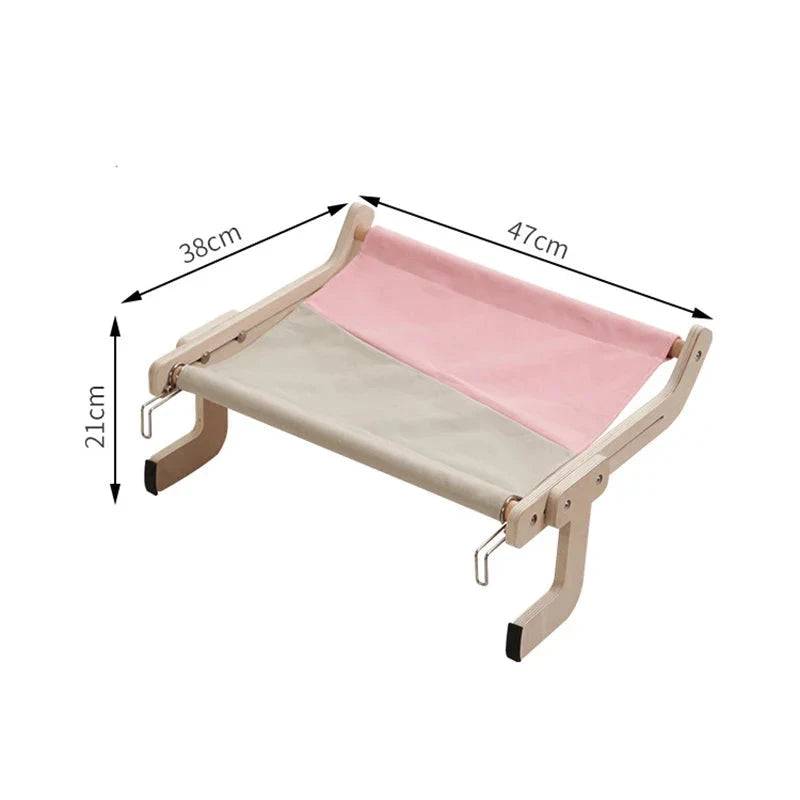 Checkered wooden cat hammock hanging bed with perch, designed for Kallax shelves by TrendyPet's Zone, featuring a cozy checkered pattern.