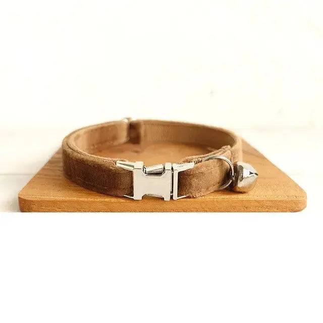 Coffee Cat Small Dog Collar with Bell Personalized Engraving ID Tag Nameplate Kitten Collars Necklace Small Dogs Puppy Bulldog Chihuahua Yorshire - TrendyPet's Zone