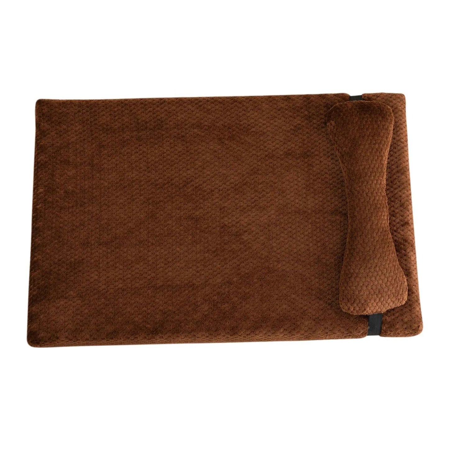 Plush coffee-warm calming dog bed mat with removable washable cover for small to X-large dogs by TrendyPet's Zone.