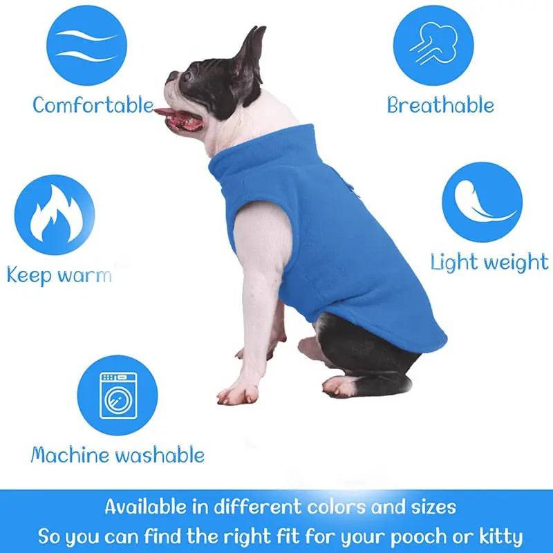 Cozy coffee-colored fleece sweater for dogs, TrendyPet's Zone winter puppy costume jacket vest, designed for warmth and style.