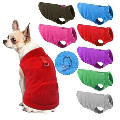 TrendyPet's Zone coffee winter fleece pet dog sweater and vest, warm puppy costume jacket for cold weather.